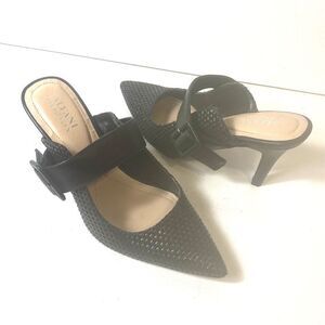 Alfani Step n Flex Womens 8 M Black Synthetic Stiletto Heels Slide Sandals Shoes
